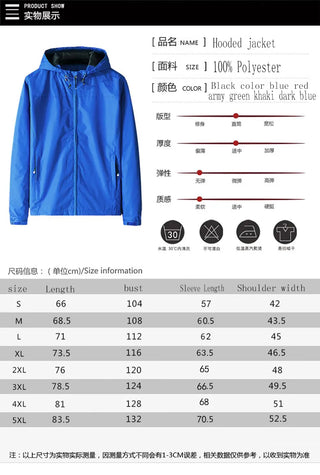 Jacket Windproof Black Blue