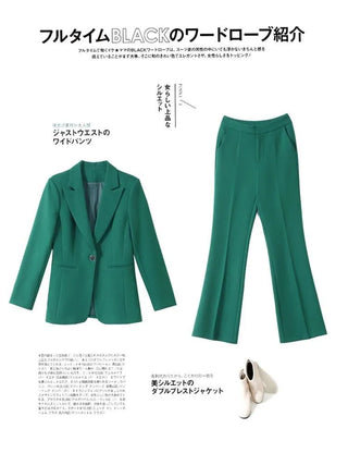 New Fashion Blazer Coat Trousers Two Piece Women's Elegant Casual Suit Jacket Pants Set