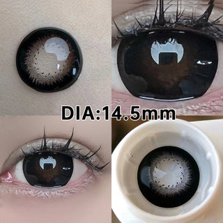 OVOLOOK-2pcs/Pair Contact Lenses Free Shipping Big Black Lenses Comestic Eye Color Lens 14.5mm Alodia Store