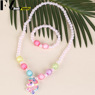 33 Style Colorful Wooden Cute Animal Flower Cartoon Children's Necklace Bracelet Girl's Child Jewelry Kids Toys Birthday Gifts