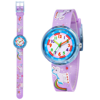 Cartoon bee flower watch children fashion casual unicorn pony kids quartz watches for student boys girls clock girl watch