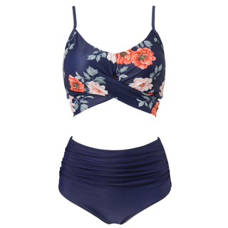 High Waist  Sexy Bikini Set Swimsuit Floral Beachwear V-Neck Bathing Suits Female