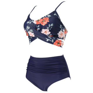 High Waist  Sexy Bikini Set Swimsuit Floral Beachwear V-Neck Bathing Suits Female