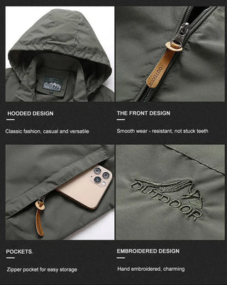 Men Hooded Raincoat Winter Waterproof Skin Kit