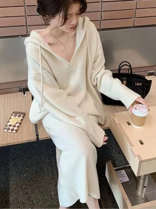 2 Piece Women Knitted Sweater Suits Winter Fashion Korean