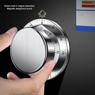 Stainless Steel Kitchen Timer with Magnetic Base Manual Mechanical Cooking Timer Countdown Cooking Tools KitchenTimer