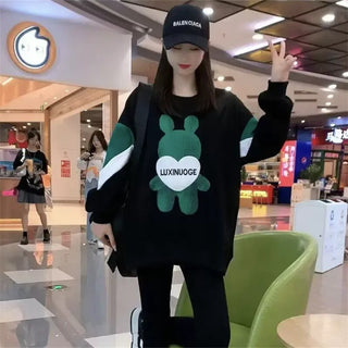 New in Sweatshirts Women Spring Autumn Loose Pullovers Bears Y2k Longsleeve Women's Sweater Japanese Fashion Korean Streetwear