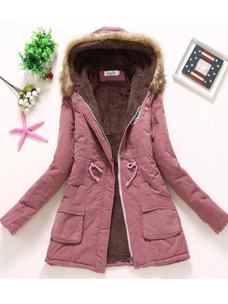 new winter military coats women cotton wadded hooded jacket medium-long casual parka thickness  XXXL