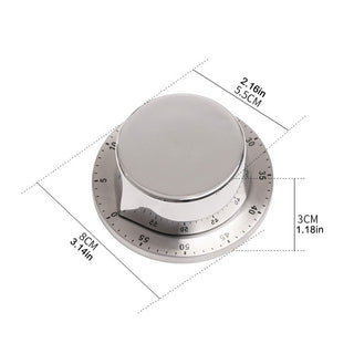 Stainless Steel Kitchen Timer with Magnetic Base Manual Mechanical Cooking Timer Countdown Cooking Tools KitchenTimer