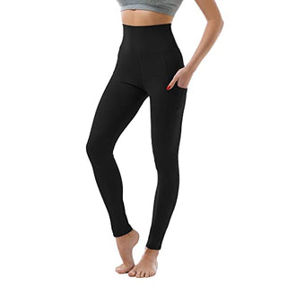 SINOPHANT Leggins Mujer, Pantalon Yoga Mujer, Mallas Deporte Mujer, Leggings Mujer Suaves Elásticos de Cintura Alta Tallas Grandes, Pilates S-M #1 Piezas Negro