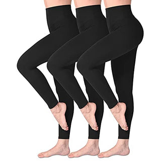 SINOPHANT Leggins Mujer, Pantalon Yoga Mujer, Mallas Deporte Mujer, Leggings Mujer Suaves Elásticos de Cintura Alta Tallas Grandes, Pilates S-M #1 Piezas Negro