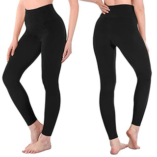 SINOPHANT Leggins Mujer, Pantalon Yoga Mujer, Mallas Deporte Mujer, Leggings Mujer Suaves Elásticos de Cintura Alta Tallas Grandes, Pilates S-M #1 Piezas Negro