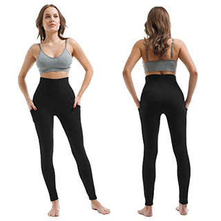 SINOPHANT Leggins Mujer, Pantalon Yoga Mujer, Mallas Deporte Mujer, Leggings Mujer Suaves Elásticos de Cintura Alta Tallas Grandes, Pilates S-M #1 Piezas Negro