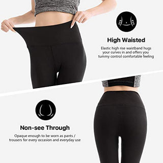 SINOPHANT Leggins Mujer, Pantalon Yoga Mujer, Mallas Deporte Mujer, Leggings Mujer Suaves Elásticos de Cintura Alta Tallas Grandes, Pilates S-M #1 Piezas Negro