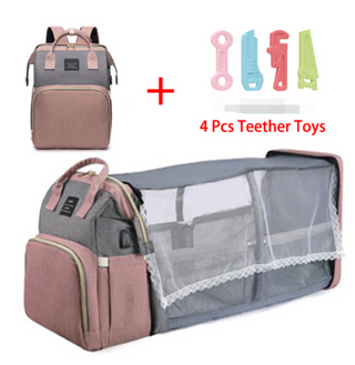 Folding Mommy Bag Portable Folding Crib Bed Large-capacity Baby Backpack Female Mommy Outting Bag Mummy Bag