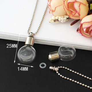 2PCS Glass Locket Urn Jewelry Cremation Jewelry Urn Necklace for Ashes Fillable vials Necklaces Blood Vial Necklace