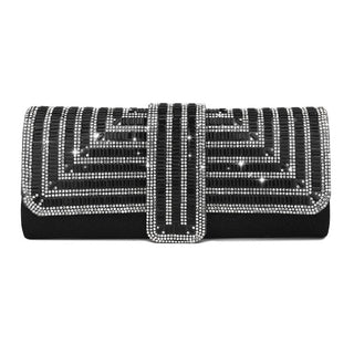 Black Clutch Purse and Handbag with Rhinestone Women