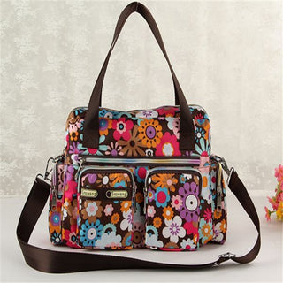 Ladies LargeCapacity Waterproof Tote Bag Flower