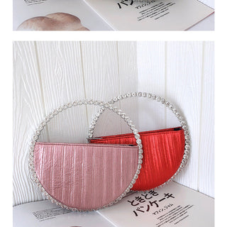 Luxury Colored Diamond Half Moon Women Purses and Handbags Evening Bag Serpentine Designer Party Clutch Bag Chic Wedding Bag