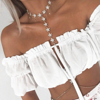 Crop Tops white Lantern Sleeve Sexy Strapless Beach Tops Red Black White Ruched Crop Top Tank Top Croptop Clothing