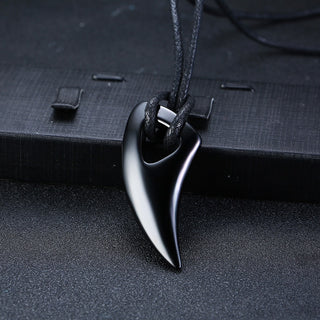 Fashional Domineering Men&#39;s Pendant Necklace Adjustable Color Stainless Steel Wolf Teeth Tribal Polished Necklace