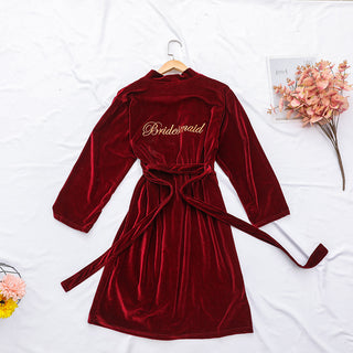 Women Sexy Bride Wedding Robe Sleepwear Velvet Intimate Lingerie women sexy