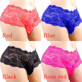 Sexy Panties Plus Size Lace Sissy Men&#39;s Underwear Sexy Lingerie Male Breathable Jockstrap Briefs G-String Thongs Porno Underpant