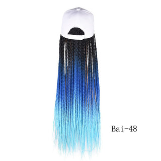 Box Braids Baseball Cap Wig 24inch Long Synthetic Braid Wigs Hat with Braiding Hair Extensions For Black Women Adjustable Size