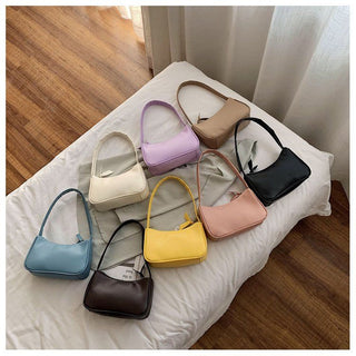 Fashion Design Women Small  Handbags Soft PU Leather Ladies Armpit Shoulder Bags Vintage Simple Girls Clutch Purse Tote