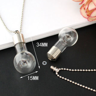 2PCS Glass Locket Urn Jewelry Cremation Jewelry Urn Necklace for Ashes Fillable vials Necklaces Blood Vial Necklace