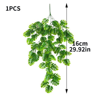 76cm Artificial Green Plants Hanging Ivy Leaves Radish Seaweed Grape Fake Flowers Vine Home Garden Wall Party Decoration