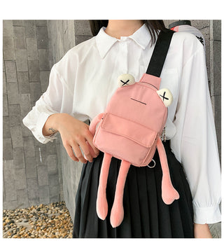 Personality Girl Small Bag Cartoon Cute Frog Bag Casual Messenger Bag Chest Bag Unisex Shoulder Crossbody Bag Nylon Women Bag