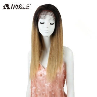 Noble Synthetic Lace Front Wig Long Kinky Straight Baby Hair 26 Inch Wigs For Black Women 0mbre wig Lace Front Synthetic Wigs