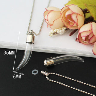 2PCS Glass Locket Urn Jewelry Cremation Jewelry Urn Necklace for Ashes Fillable vials Necklaces Blood Vial Necklace