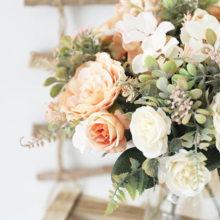 Flors de peonia artificials de tardor Ram de roses de seda per a la núvia DIY Casament per a casa Decoració de jardí Accessoris de tardor Hortensia Planta falsa