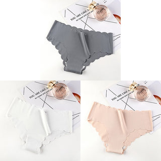 VDOGRIR 3Pcs/Lot Sexy Women&#39;s Mid Rise Panties Set Underwear Seamless Solid Color Briefs Comfortable Underpants Lady Lingerie