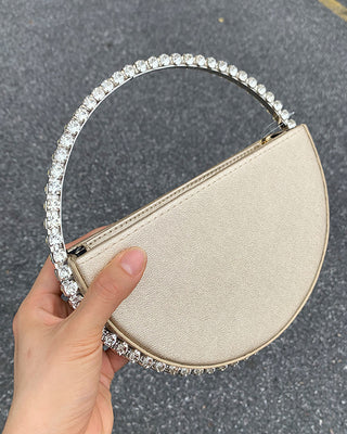 Luxury Colored Diamond Half Moon Women Purses and Handbags Evening Bag Serpentine Designer Party Clutch Bag Chic Wedding Bag