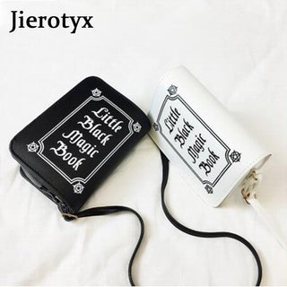 JIEROTYX Letter Print Shoulder Bag Rock Designer