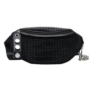 JIEROTYX Fashion Rhinestones Women waist bag