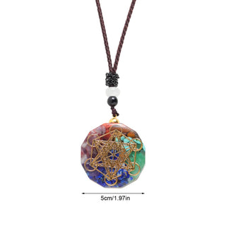 Natural Crystal Chakra Orgone Energy 7 Chakra Stones Pendant Energizing Necklace Absorbs Negative Energy Bring Lucky Necklace