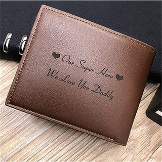 Engraved Wallets Men Short Purse