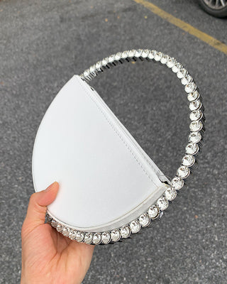 Luxury Colored Diamond Half Moon Women Purses and Handbags Evening Bag Serpentine Designer Party Clutch Bag Chic Wedding Bag