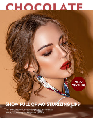 QIBEST Lip Gloss 8 Colors Nude Matte Chocolate Lipstick Waterproof Long Lasting Women Red Lip Tint Velvet Lip Glaze Cosmetics