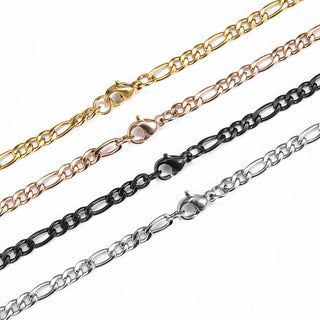 Fashion New Figaro Chain Necklace For Men Punk Silver Color Stainless Steel Long Necklace Men Hip Hop Jewelry Gift ALODIA STORE
