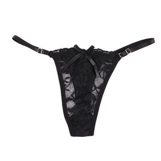 Women Thongs and G Strings Mini Thong Underwear Lace Panties Transparent Lingerie Briefs Women Sexy Adjustable Mujer