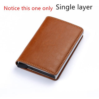 Pu Leather Double Metal ID