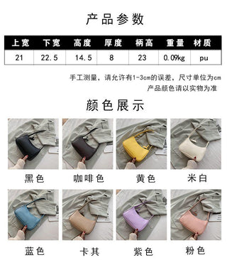 Fashion Design Women Small  Handbags Soft PU Leather Ladies Armpit Shoulder Bags Vintage Simple Girls Clutch Purse Tote