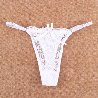 Women Thongs and G Strings Mini Thong Underwear Lace Panties Transparent Lingerie Briefs Women Sexy Adjustable Mujer