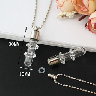 2PCS Glass Locket Urn Jewelry Cremation Jewelry Urn Necklace for Ashes Fillable vials Necklaces Blood Vial Necklace