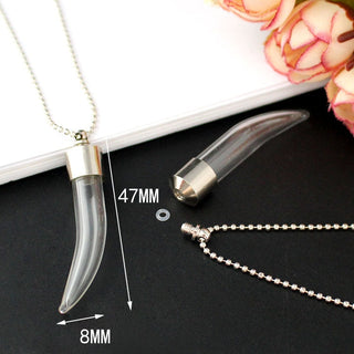 2PCS Glass Locket Urn Jewelry Cremation Jewelry Urn Necklace for Ashes Fillable vials Necklaces Blood Vial Necklace